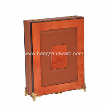 Leather crystal luxury wooden box